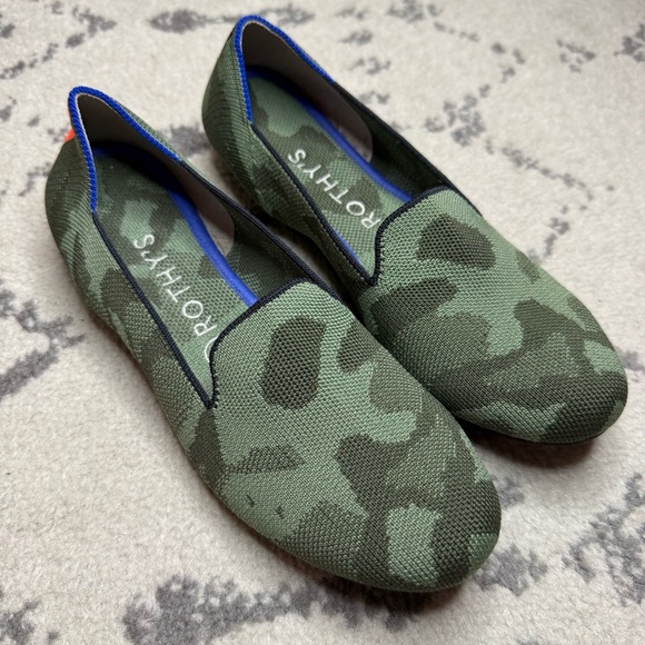 ROTHY’S The Loafer In Retired Discontinued Print Olive Camo Knot Loafers Flats - Picture 7 of 13